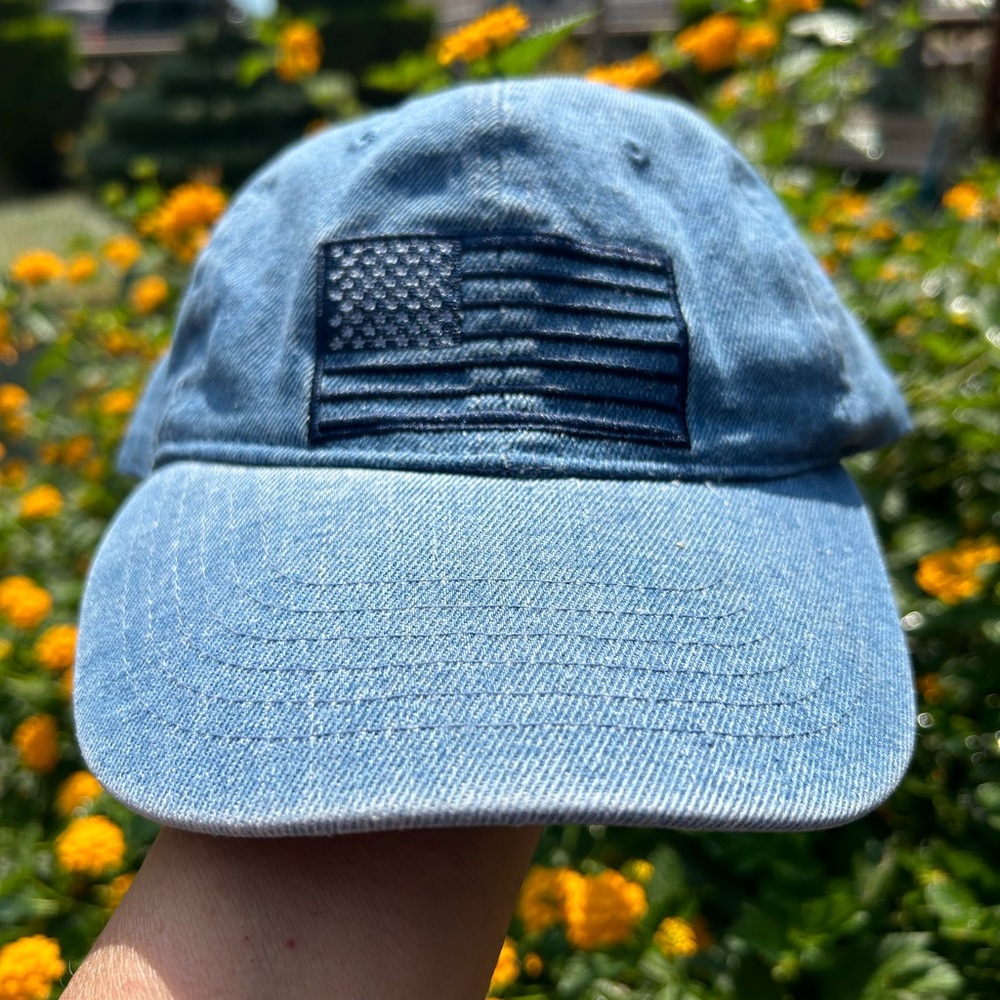 Denim American Flag Cap NWT - Picture 10 of 12